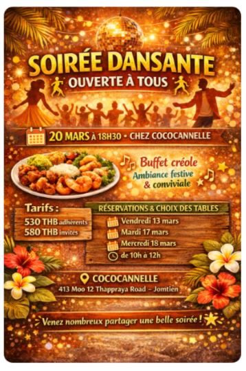 Soirée dansante 20 mars 2026