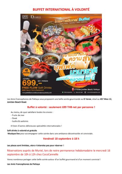 Buffet 18 septembre, 18h